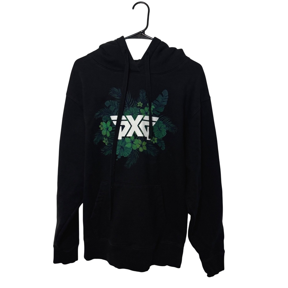 PXG Hoodie Mens XL Black Pullover Sweatshirt Tropical Floral Parsons Xtreme Golf